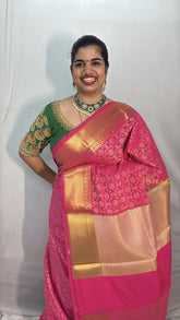 Vriksham Rani Pink Katan Tanchoi Soft Silk Saree-VS4484